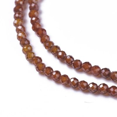 PIEDRA NATURAL POR TIRA ZIRCONIA NARANJA OSCURA 3MM