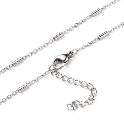 CADENA LISTA B/PLATINO ESLABON CILINDRO 40CM1