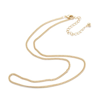 CADENA LISTA B/ORO MINI CUBANA 42CM2