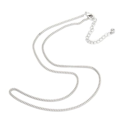 CADENA LISTA B/PLATINO MINI CUBANA 42CM1