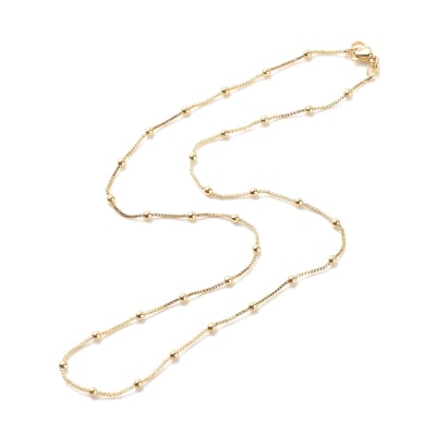 CADENA LISTA B/O VENECIANA CON BALINES 44CM