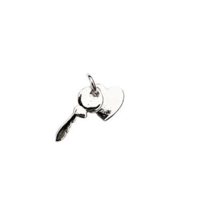 COLGANTE B/PLATINO LISO CORAZON LLAVE