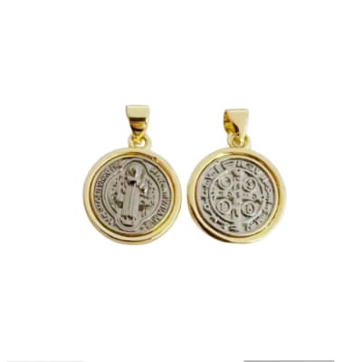 COLGANTE B/O Y PLATINO SAN BENITO 15MM