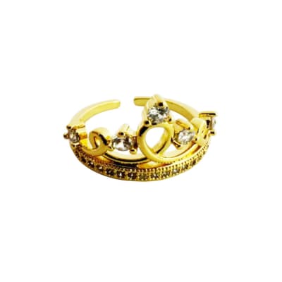 ANILLO AJUSTABLE B/O CORONA QUEEN CON ZIRCONES
