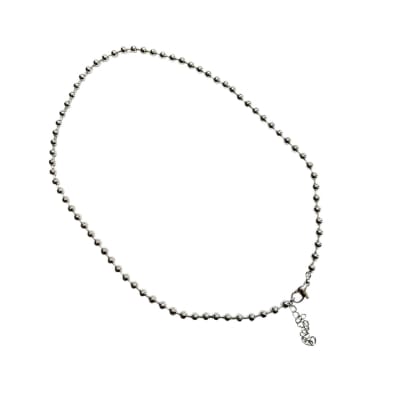 CADENA LISTA B/PLATINO MILITAR 4MM