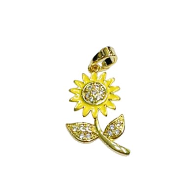 COLGANTE B/O GIRASOL CON ZIRCONES 23X13MM