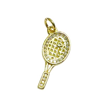 COLGANTE B/O RAQUETA DE TENIS CON ZIRCONES 20X9MM