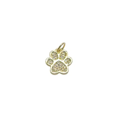 COLGANTE B/O HUELLA CANINA CON ZIRCONES 12MM