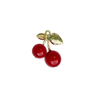 COLGANTE B/ORO LIGERO CEREZAS ACRILICAS 26X30MM1