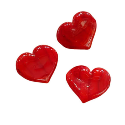 PASADOR CORAZON DE MURANO PLANO MEDIANO AGUJERO 1.5MM APROX 21.5X20MM