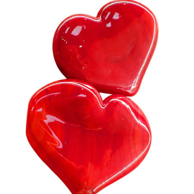 PASADOR CORAZON DE MURANO PLANO GRANDE AGUJERO 1.5MM APROX 25X21MM