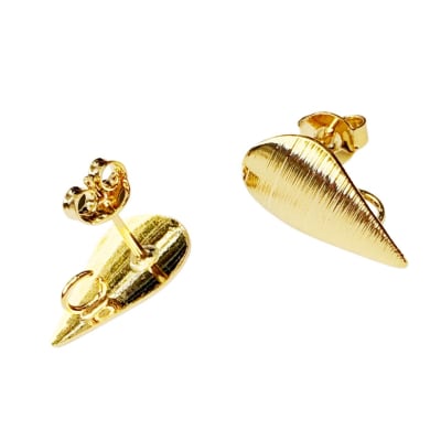 BASE DE ARO B/O LAGRIMA TEXTURIZADA 16X10MM