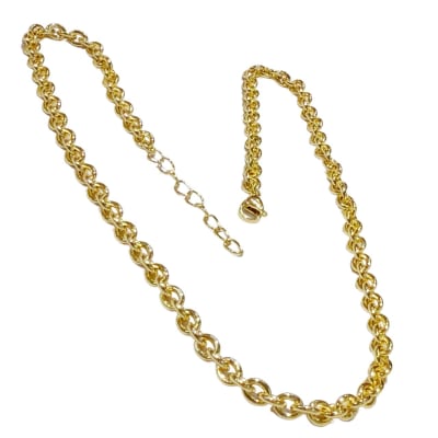 CADENA LISTA B/O ESCLABON OVALADO PEQUEÑO 5.3X6.1MM 45 CM + ESTENSION1