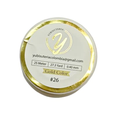 ALAMBRE LISO DORADO CALIBRE 26 25MT 0,40MM1