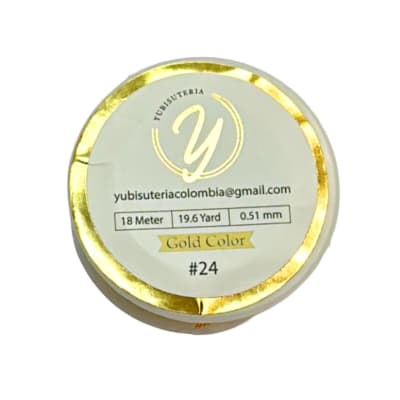 ALAMBRE ENTORCHADO DORADO CALIBRE 24 18MT 0,51MM1