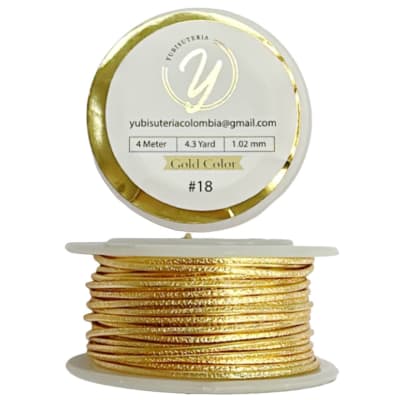 ALAMBRE TEXTURA DIAMANTADO DORADO CALIBRE  18 4MT 1,02MM1