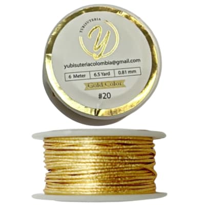 ALAMBRE TEXTURA DIAMANTADO DORADO CALIBRE 20 6MT 0,81MM1