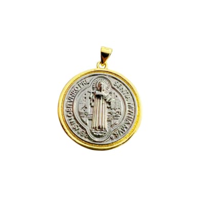 COLGANTE B/O Y PLATINO SAN BENITO 25MM