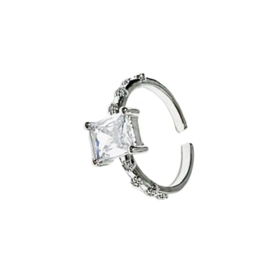 ANILLO AJUSTABLE B/PLATINO ZIRCON CUADRADO1