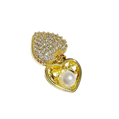 COLGANTE B/O CORAZON CON ZIRCONES Y PERLA 17MM1