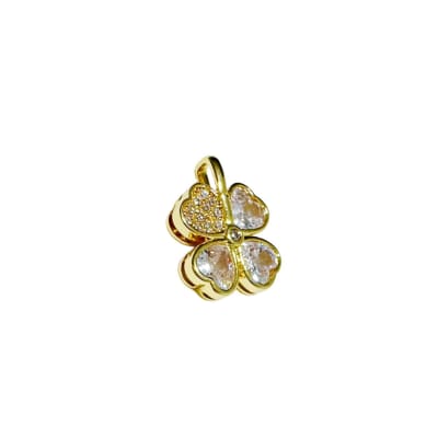 COLGANTE B/O TREBOL DE ZIRCONES 15X12MM