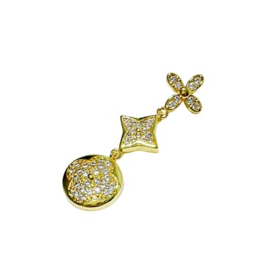 COLGANTE B/O ESTRELLAS CON FLORES Y ZIRCONES 37X12MM