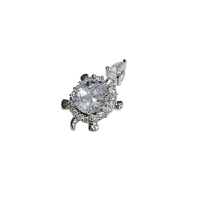 COLGANTE B/PLATINO TORTUGA DE ZIRCON 23X14MM