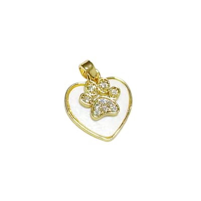 COLGANTE B/O CORAZON + HUELLA CANINA 16MM1