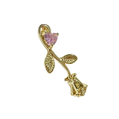 COLGANTE B/O ROSA Y ZIRCON CORAZON 30X13MM