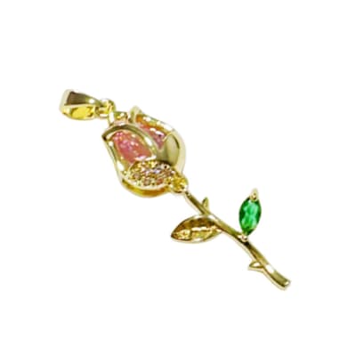 COLGANTE B/O ROSA DE ZIRCONES 32X9MM1