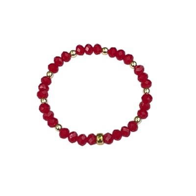 PULSERA ELASTICADA CRISTAL ROJO 6MM