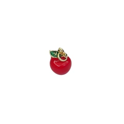 COLGANTE B/O MANZANA ROJA ESMALTADA 14X11MM1