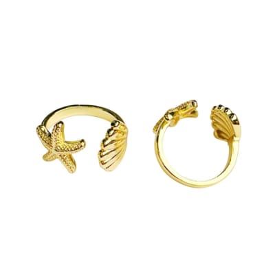 ANILLO AJUSTABLE B/O ESTRELLA Y CONCHA DE MAR1