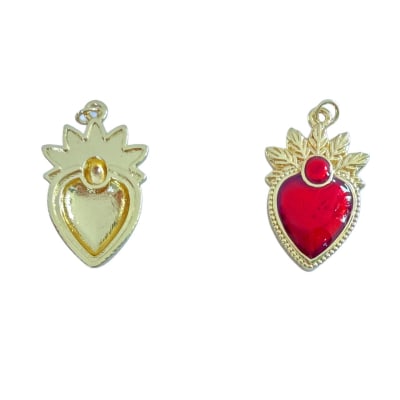 COLGANTE B/O CORAZON ESMALTADO ROJO 5 ESPIGAS 19X31.4MM1