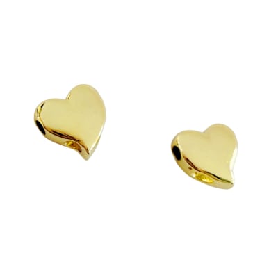 PASADOR B/O CORAZON LISO DOS HUECOS 11X11MM