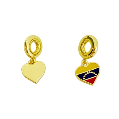 COLGANTE B/O CHARMS CORAZON BANDERA DE VENEZUELA 10X11MM