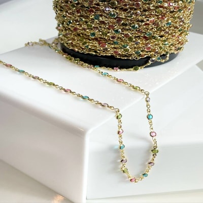 CADENA POR METRO B/O BRASIL CON ZIRCONES