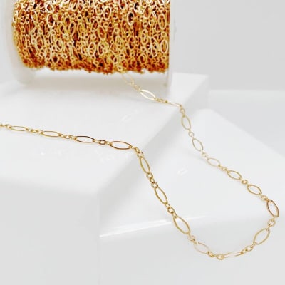 CADENA POR METRO B/O ESLABON OVAL ABIERTO CHAMPAGNE1