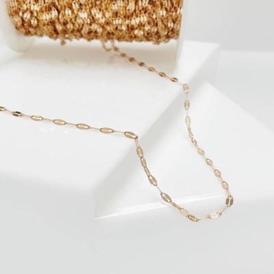 CADENA POR METRO B/O ESLABON VINTAGE TRENZADO CHAMPAGNE