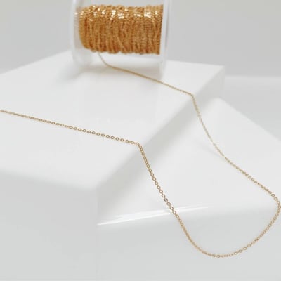 CADENA POR METRO B/O ESLABON CHAMPAGNE MINI 1.5X1.3MM1