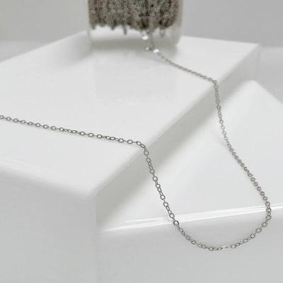 CADENA POR METRO PLATINO ESLABON ROLO PEQ. 2.5X2MM2