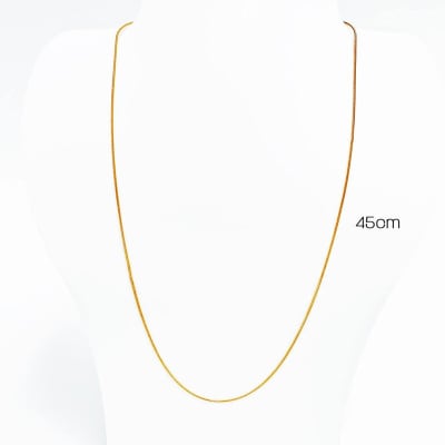 CADENA LISTA ACERO INOX. DORADO DE SERPIENTE 0.8MM1