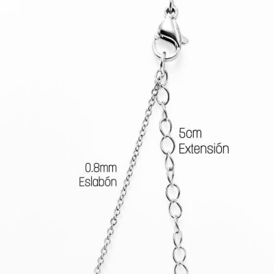 CADENA LISTA ACERO INOX. ROLO PLATEADO CON EXTENSION