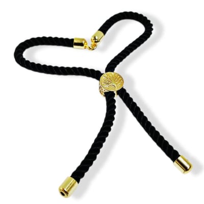 PULSERA CONECTORA NYLON NEGRO CON ARBOL DE LA VIDA 240CM