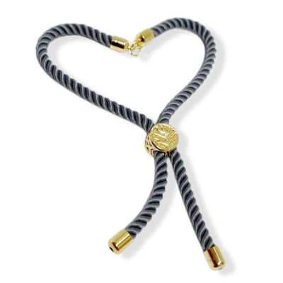 PULSERA CONECTORA NYLON GRIS CON ARBOL DE LA VIDA 210MM1