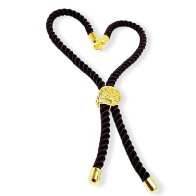 PULSERA CONECTORA NYLON COCO MARRON CON ARBOL DE LA VIDA 240CM