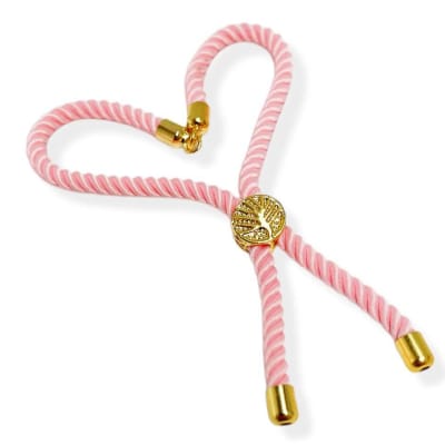 PULSERA CONECTORA NYLON ROSA CON ARBOL DE LA VIDA 210MM