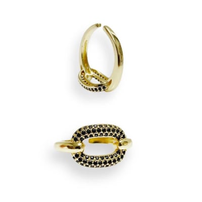 ANILLO AJUSTABLE OVALO B/ORO ZIRCONES NEGROS1