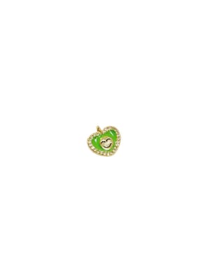 COLGANTE B/ORO CORAZON CARITA VERDE 11MM