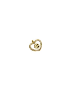 COLGANTE B/ORO CORAZON CARITA BLANCO 11MM